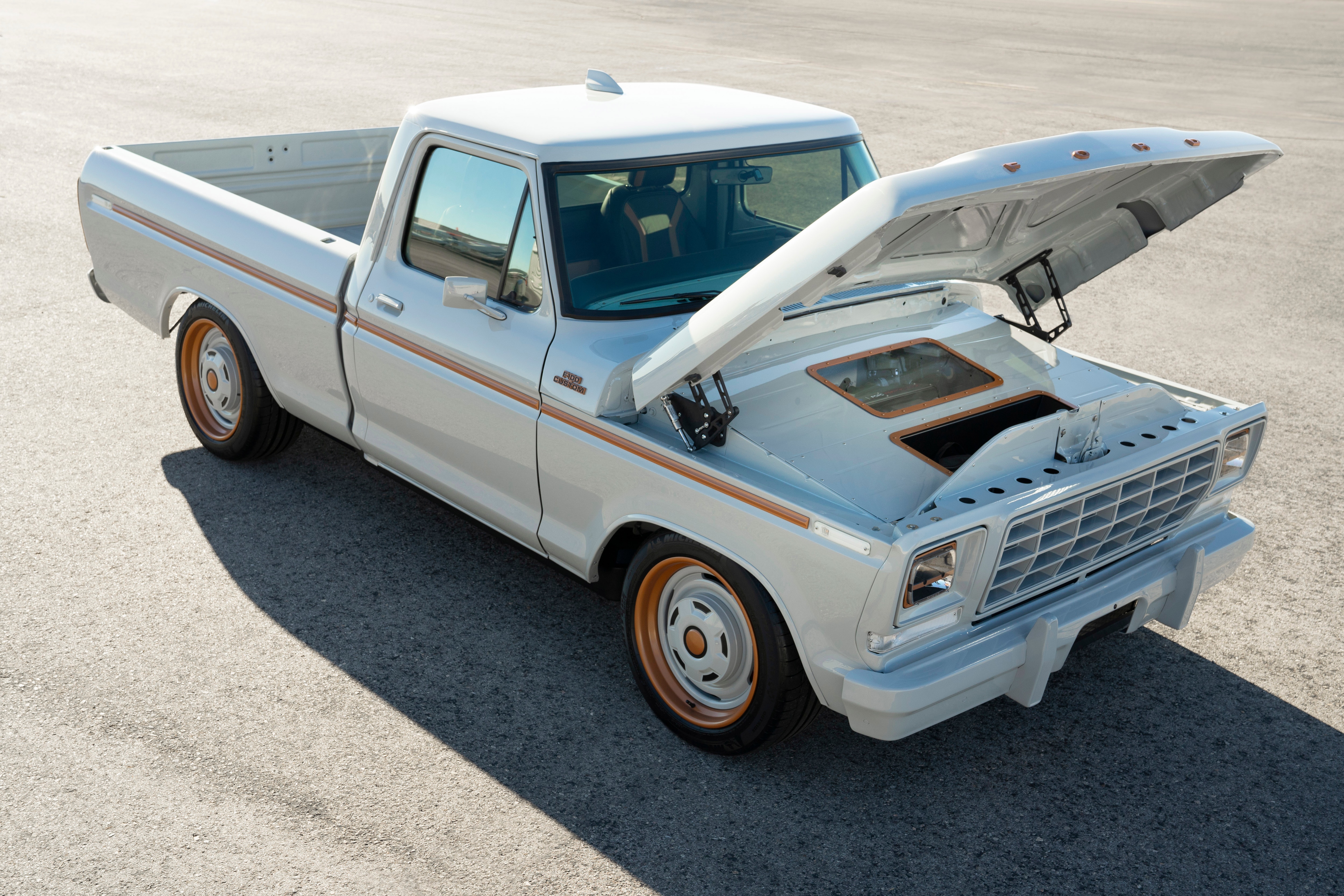 disclaimer: This is a concept vehicle intended for demonstration purposes only and not available for sale by Ford. Vehicles that are not street legal or certified under FMVSS and safety and emission regulations are not intended or certified for use on public roads.